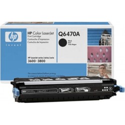 Toner NOIR HP ORIGINAL POUR HP COLOR LASERJET 3800 3600 CP3505 Q6470A